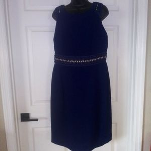 Antonio Melani Navy & Tan Dress A-Line Size 12 Like New